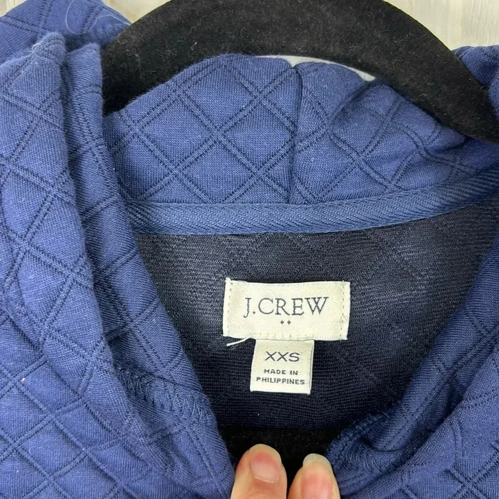 J. Crew navy quilted hoodie sz xxs